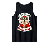 I Believe in Santa Paws Alaskan Malamute Cane Buon Natale Canotta