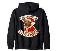 I Believe in Santa Paws American Hairless Terrier Natale Felpa con Cappuccio