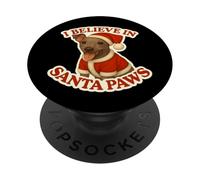 I Believe In Santa Paws American Hairless Terrier Natale PopSockets PopGrip Adesivo