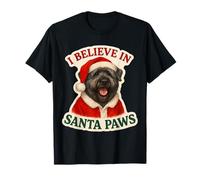 I Believe in Santa Paws Bouvier des Flandres Dog Christmas Maglietta