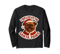 I Believe in Santa Paws Bruxelles Griffon Dog Merry Christmas Maglia a Manica