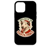 I Believe In Santa Paws Bull Terrier Cane Mamma Papà Natale Custodia per iPhone 12 mini