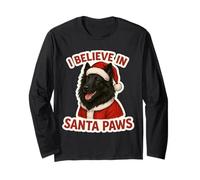 I Believe in Santa Paws Cane da Pastore Belga Merry Christmas Maglia a Manica