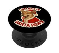 I Believe In Santa Paws Cane Mamma Canaan Papà Proprietario Natale PopSockets PopGrip Adesivo