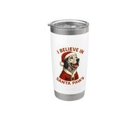 I Believe In Santa Paws, cane setter inglese, mamma, papà, Natale Bicchiere termico in acciaio inox doppia parete