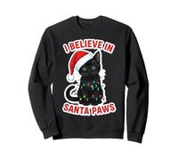 I Believe in Santa Paws - Cappello Natalizio con Gatto Nero Felpa