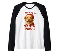 I Believe in Santa Paws Glen of Imaal Terrier Dog Christmas Maglia con Maniche Raglan