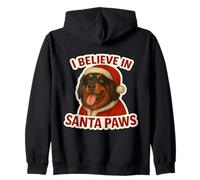 I Believe in Santa Paws - Mastino Tibetano con Scritta Merry Christmas Felpa con Cappuccio
