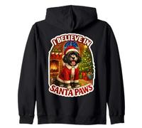 I Believe in Santa Paws Portoghese Water Dog Merry Christmas Felpa con Cappuccio