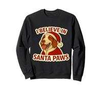 I Believe in Santa Paws Setter Irlandese Rosso e Bianco Natale Felpa