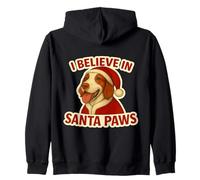I Believe in Santa Paws Setter Irlandese Rosso e Bianco Natale Felpa con Cappuccio