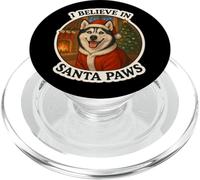 I Believe In Santa Paws Siberian Husky Cane Mamma Papà Natale PopSockets PopGrip per MagSafe