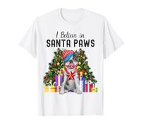 I Believe in Santa Paws - Simpatico Bulldog Francese di Natale Maglietta