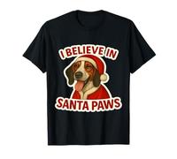 I Believe in Santa Paws Treeing Walker Coonhound Natale Maglietta