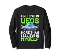 I Believe in UFOs Divertente Vita Extraterrestre Maglia a Manica