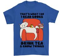 I Bevanda Tè E Know Cose Divertente Gatto T-Shirt 100% Cotone