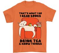 I Bevanda Tè E Know Cose Divertente Gatto T-Shirt 100% Cotone