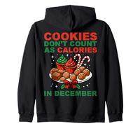 I Biscotti Non contano Come Calorie Natale Babbo Natale Famiglia Felpa con Cappuccio