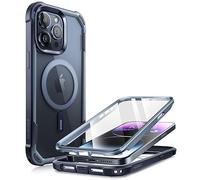 i-Blason Ares Mag - Custodia per iPhone 15 Pro Max con pellicola protettiva, compatibile con MagSafe, trasparente, sottile, antiurto, robusta (blu navy)