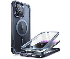 i-Blason Ares Mag - Custodia per iPhone 15 Pro Max con pellicola protettiva, compatibile con MagSafe, trasparente, sottile, antiurto, robusta (blu navy)