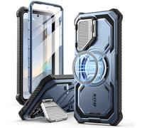 i-Blason Armorbox Cover per Samsung Galaxy S25 con Protezione della Fotocamera, Custodia Magnetica e Resistente con Pellicola Protettiva per lo Schermo e Cavalleto per S25 (Blu)