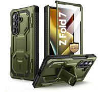 i-Blason Armorbox Cover per Samsung Galaxy Z Fold 7 con Supporto [Pellicola in Vetro Temperato] [Protezione Cerniera] Custodia Ultra-Resistente Antiurto a Protezione Totale per Z Fold 7 (Verde)