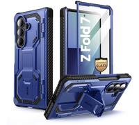 i-Blason Armorbox Cover per Samsung Galaxy Z Fold 7 con Supporto [Pellicola in Vetro Temperato] [Protezione Cerniera] Custodia Ultra-Resistente Antiurto a Protezione Totale per Z Fold 7 (Blu)