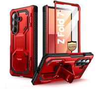 i-Blason Armorbox Cover per Samsung Galaxy Z Fold 7 con Supporto [Pellicola in Vetro Temperato] [Protezione Cerniera] Custodia Ultra-Resistente Antiurto a Protezione Totale per Z Fold 7 (Rosso)
