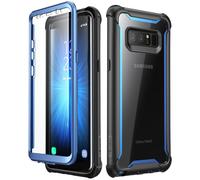 i-Blason Case for Galaxy Note 8 2017 Release Ares Series Full-body Rugged Clear Bumper Case with Built-in Screen Protector (Black/Blue)