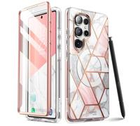 i-Blason Cosmo Cover per Samsung Galaxy S25 Ultra [Supporta la Ricarica Wireless e Compatibile con MagSafe] Custodia Magnetica e Sottile Con Pellicola Protettiva per lo Schermo per S25 Ultra (Marmo)