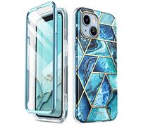 i-Blason Cosmo Series - Custodia per iPhone 14 Plus 5G da 6,7 pollici (versione 2022), custodia protettiva sottile a corpo intero con pellicola protettiva integrata (oceano)