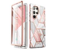 i-Blason Cosmo Series - Custodia per Samsung Galaxy S23 Ultra 5g (versione 2023), sottile, a corpo intero, elegante, con pellicola protettiva integrata (marmo)