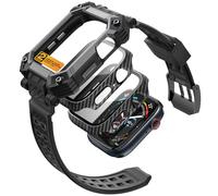 i-Blason Cover con Cinturino Compatibile con Apple Watch Series 10 46mm 2024 [con 2 Pezzi Protezioni Schermo in Vetro Temperato] Custodia Multiuso Robusta Antiurto (Nero, 46mm (Apple Watch 10))