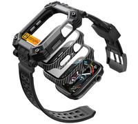 i-Blason Cover con Cinturino Compatibile con Apple Watch Series 9/8/7 45mm [con 2 Pezzi Protezioni Schermo in Vetro Temperato] Custodia Multiuso Robusta Antiurto (Nero)