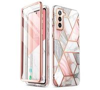 i-Blason Cover glitterata per Samsung Galaxy S22 (6.1"), 5G, custodia protettiva lucida a 360 gradi, con protezione schermo integrata 2022 edizione (marmo)
