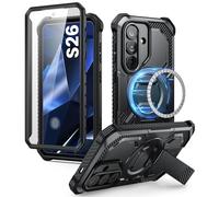 i-Blason Cover per Samsung Galaxy S26 MagSafe con Supporto Metallico Regolabile, Proteggi Schermo Integrato, Custodia Resistente a Corpo Intero per Samsung S26 da 6,3 pollici (Nero)