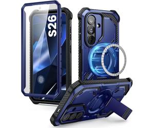 i-Blason Cover per Samsung Galaxy S26 MagSafe con Supporto Metallico Regolabile, Proteggi Schermo Integrato, Custodia Resistente a Corpo Intero per Samsung S26 da 6,3 pollici (Blu)
