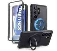 i-Blason Cover per Samsung Galaxy S26 Ultra con Supporto, [Proteggi Schermo Integrato] [Compatibile con MagSafe] Custodia Magnetica Anti-Giallo Sottile con Anello Portadito Antishock (Nero Opaco)