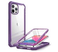 i-Blason Serie Ares - Cover iPhone 12 PRO Max con Pellicola Protettiva 360 Gradi Custodia Rugged Case, TPU Bumper, Retro Trasparente, Viola