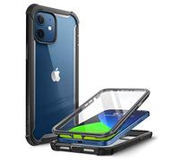 i-Blason Serie Ares Progettata per iPhone 12 Mini (2020), Custodia Antiurto a Doppio Strato Trasparente con Pellicola Protettiva Integrata (nero)