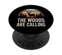 I boschi chiamano Buck Deer Hunting Retro Hunter Forest PopSockets PopGrip Adesivo