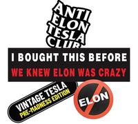 I BOUGHT THIS BEFORE ELON WENT CRAZY, 4PCS Adesivo Tesla Anti Elon per Auto per Vetri o Vernice, Tesla Sticker, Resistente e Resistente Alle
