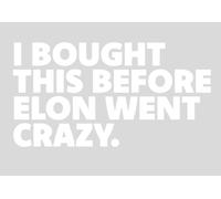 I Bought This Before Elon Went Crazy - Adesivo per auto Tesla Vinyl Sticker (bianco lucido)