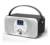 i-box Radio DAB portatile, radio DAB Plus, radio FM, altoparlante Bluetooth portatile, radio digitale, ricarica USB per 15 ore di riproduzione, altoparlanti stereo da 20 W, ricaricabile, display a