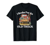 I Brake for An Old Truck, Collare Blu, Cromato, Antiquariato Divertente Maglietta