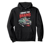 I Brake for Brains Halloween Felpa con Cappuccio