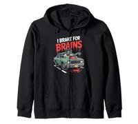 I Brake for Brains Halloween Felpa con Cappuccio