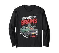 I Brake for Brains Halloween Maglia a Manica