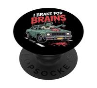 I Brake for Brains Halloween PopSockets PopGrip Adesivo