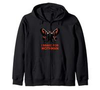 I Brake For Mothman Cryptid Paranormal Humor Felpa con Cappuccio